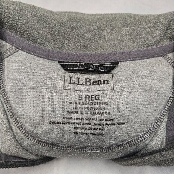 L.L.‎ Bean Mens Small Gray 1/4 Zip Fleece Pullover Chest Pocket S Regular - Picture 8 of 8